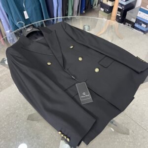 Completo elegante doppiopetto nero con bottoni oro