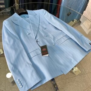 Doppio petto azzurro gessato